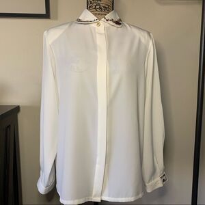 Koret Vintage Embroidered COLLAR TOP SIZE 12